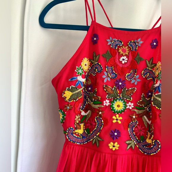 Beaded Tulle Mini Dress - Picture 5 of 12